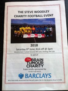 Steve Woodley Charity Football Event brochure